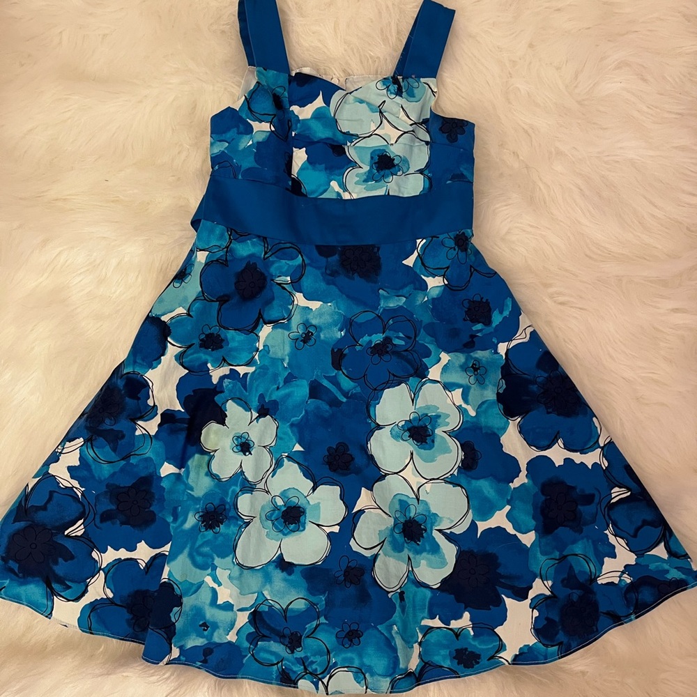 Blue floral dress